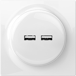 Fibaro Walli N stikkontakt 2x USB Hvid