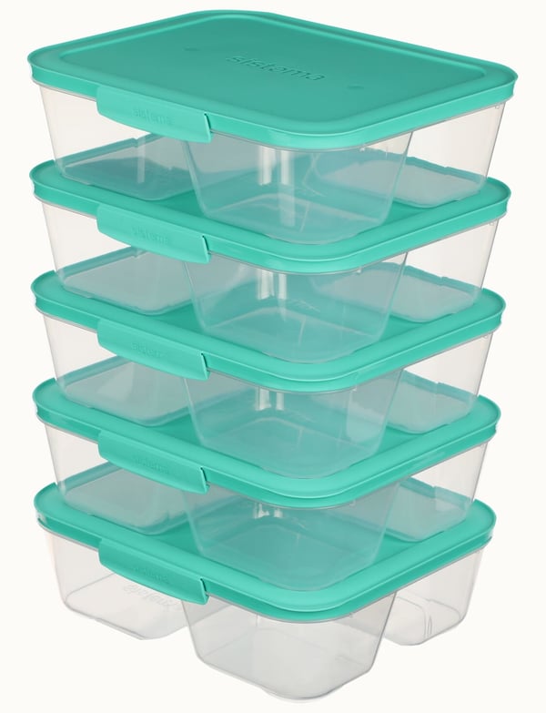 Sistema 59175 enhed til madopbevaring Rektangulær Container 1,9 L Teal, Transparent 5 stk