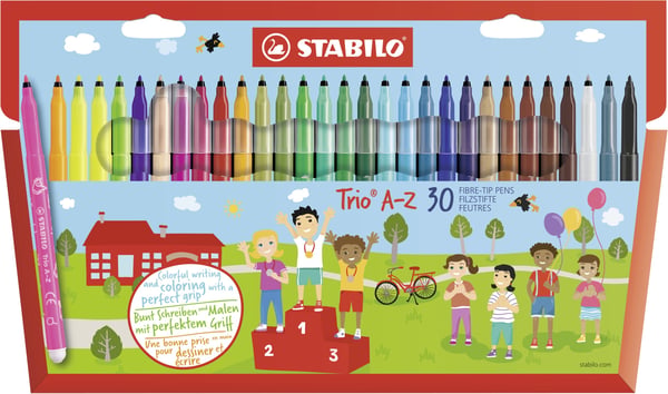 Miniatyrbild 1 av 7: STABILO Trio A–Z stiftpennor Fin Multifärg 30 styck