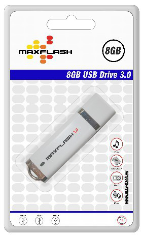 Miniatyrbillede 2 af 2: MaxFlash 8GB USB 3.0 USB-nøgle USB Type-A 3.2 Gen 1 (3.1 Gen 1) Hvid