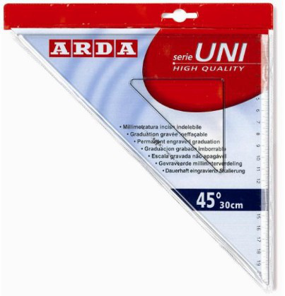 Pikkukuva 2 / 2: ARDA Squadra 45° 30 cm Linea Uni Polystyreeni Läpinäkyvä