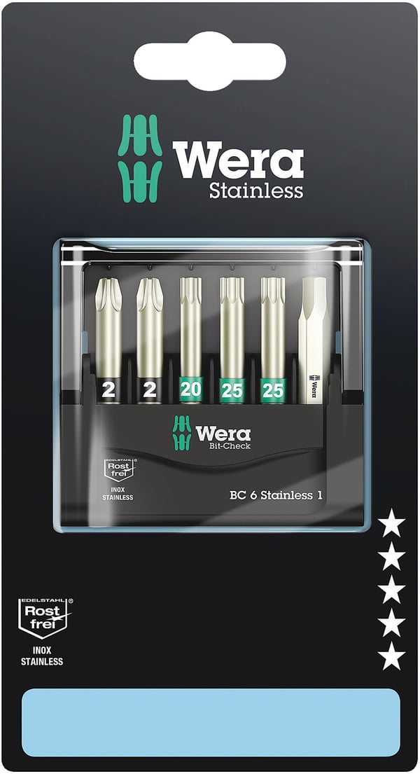 Wera 05073634001 skruetrækker bit 6 stk
