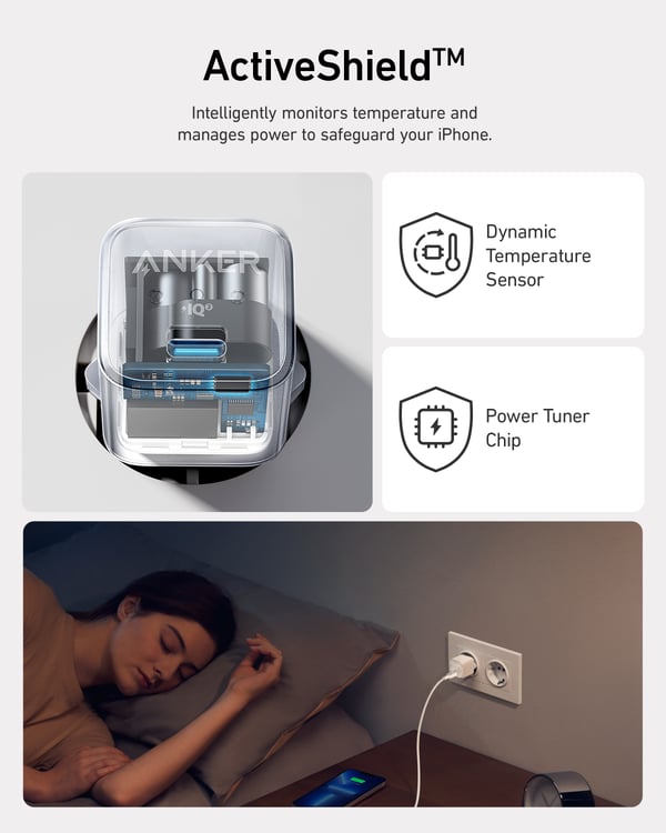 Miniatyrbillede 3 af 6: Anker 511 Charger (Nano Pro) offline only Mobiltelefon, Tablet Hvid USB Hurtig opladning Indendørs