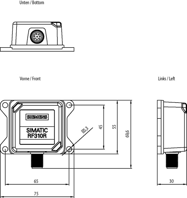 Miniatyrbillede 2 af 2: Siemens 6GT2801-1BA10 6GT28011BA10 SPS-Reader RFID-læser