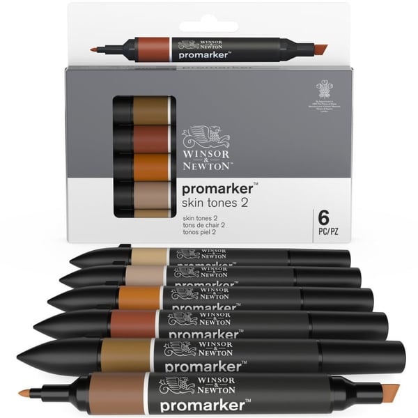 Winsor & Newton 884955070406 speedmarker 6 stk Blandet Beige, Brun, Orange, Lyserød