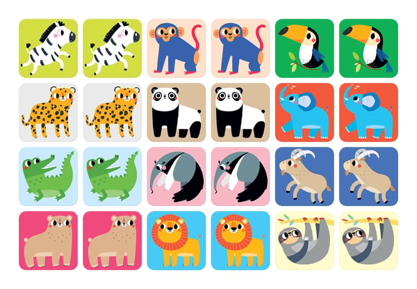 Banana Panda 49121 brætspil Suuuper Size Memory Game Wild Animals 10 min. Hukommelse