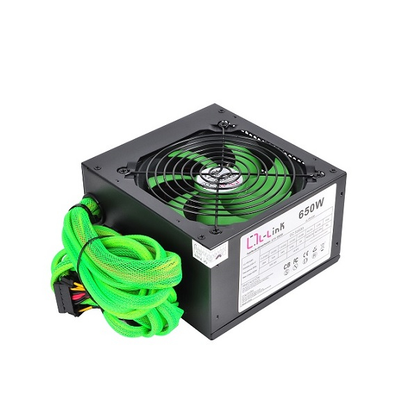 Miniatyrbillede 2 af 4: L-Link LL-PS-650 enhed til strømforsyning 650 W 24-pin ATX ATX Sort
