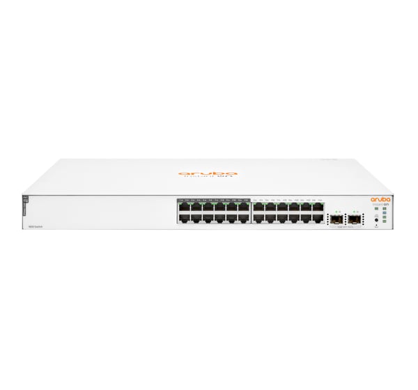 HPE Aruba Networking Aruba Instant On 1830 24G 12p Class4 PoE 2SFP 195W hanterad L2 Gigabit Ethernet (10/100/1000) Strömförsörjning via Ethernet (PoE) stöd 1U