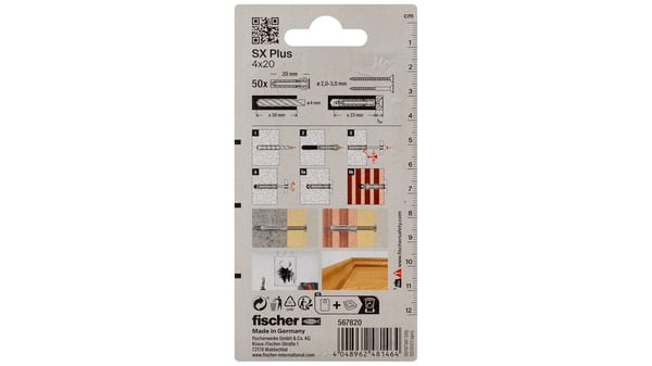 Miniatyrbillede 3 af 7: Fischer 567820 skrueanker og vægudtag 50 stk Udvidelsesanker 20 mm