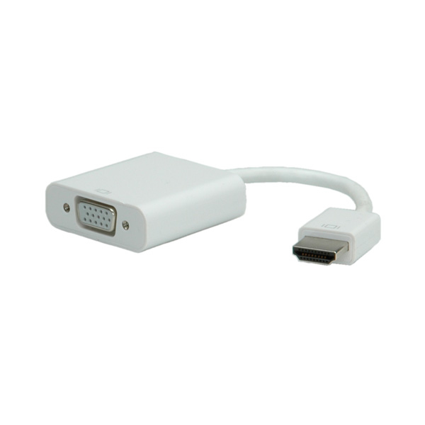 Miniatyrbillede 2 af 4: ROLINE HDMI-VGA Cableadapter 0,15 m VGA (D-Sub) HDMI Type A (Standard) Hvid
