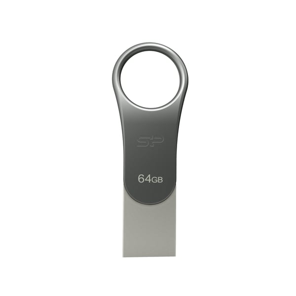 Miniatyrbillede 1 af 5: Silicon Power Mobile C80 USB-nøgle 64 GB USB Type-A / USB Type-C 3.2 Gen 1 (3.1 Gen 1) Titanium