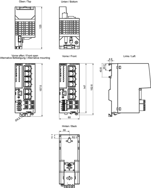 Miniatyrbillede 2 af 3: Siemens 6GK5206-2BD00-2AC2 netværksswitch Administreret