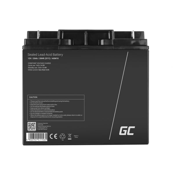 Green Cell AGM10 genopladeligt batteri Blybatterier (VRLA) 20000 mAh 12 V