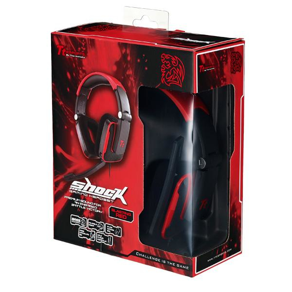 Tt eSPORTS Shock Headset Ledningsført Spil Sort, Rød