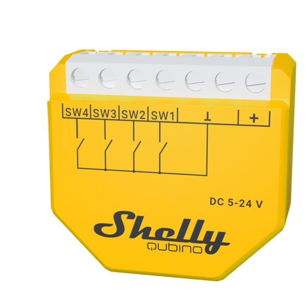 Pikkukuva 2 / 4: Shelly Qubino Wave i4 DC Älykytkin Keltainen