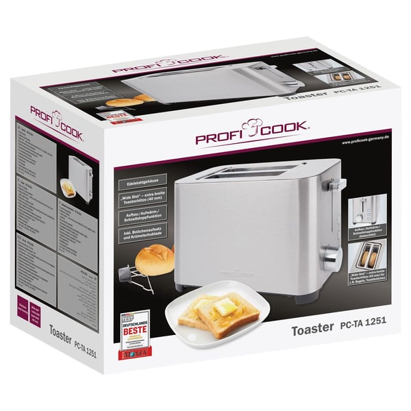 Miniatyrbild 6 av 6: ProfiCook PC-TA 1251 2 skivor 750 W Rostfritt stål