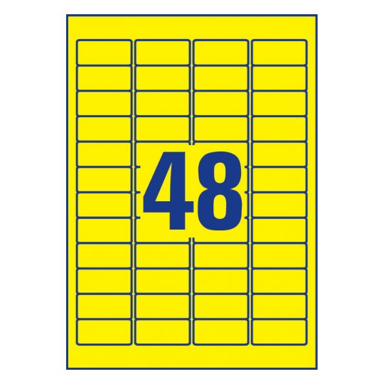 Miniatyrbild 7 av 8: Avery L6103-20 självhäftande etiketter Rektangel Permanent Gul 960 styck