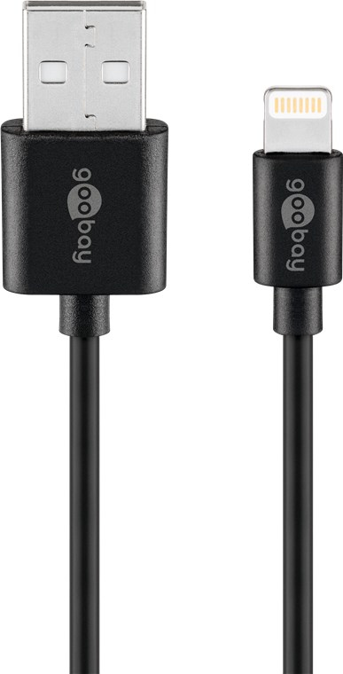 Miniatyrbillede 1 af 6: Goobay 63523 Lightning kabel 1 m Sort