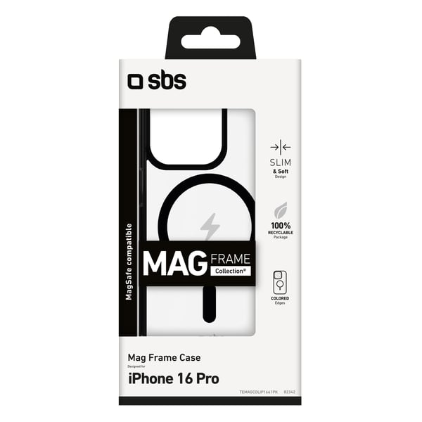 Miniatyrbild 2 av 3: SBS Mag frame mobiltelefonfodral 16 cm (6.3") Mobilskal Svart, Transparent