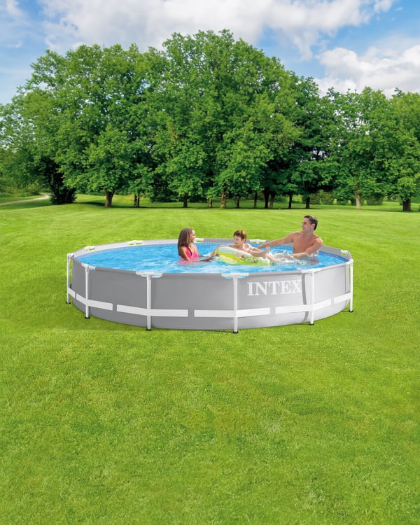 Miniatyrbillede 2 af 2: Intex 26710EH swimmingpool til over jorden Indrammet pool Rund 6503 L Grå
