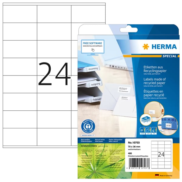 Miniatyrbillede 1 af 2: HERMA 10703 print etiket