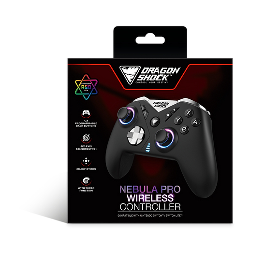 Miniatyrbild 7 av 7: Dragonshock Nebula Pro Svart Bluetooth Spelplatta Nintendo Switch