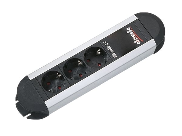Miniatyrbillede 2 af 2: Bachmann 331.000 stikdåse 1,75 m 3 AC stikkontakt(er) Indendørs Aluminium, Sort