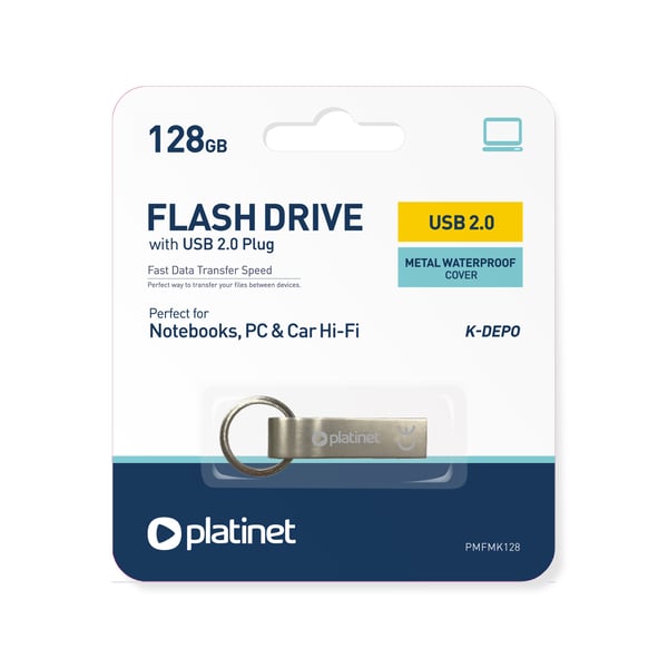 Pikkukuva 2 / 2: PLATINET USB 2.0 K-Depo FLASH-ASEMA 128GB METALLI UDP VEDENPITÄVÄ [45679]