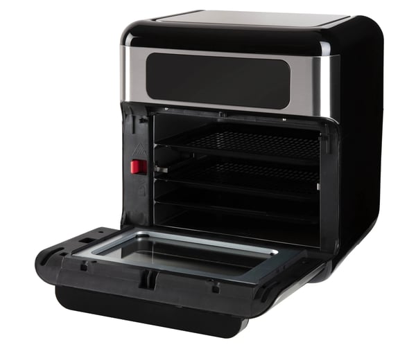 Inventum GF1200HLD fritös Single 12 l Fristående 1500 W Varmluftsfritös Svart, Rostfritt stål
