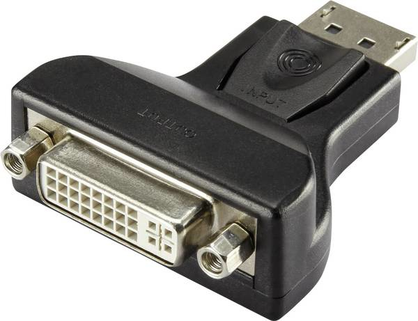 Miniatyrbild 1 av 2: Renkforce RF-4212237 kabelomvandlare (hane/hona) DisplayPort DVI Svart
