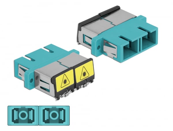 Miniatyrbild 2 av 3: DeLOCK 86895 fiberoptikadaptrar SC/SC 1 styck Aqua