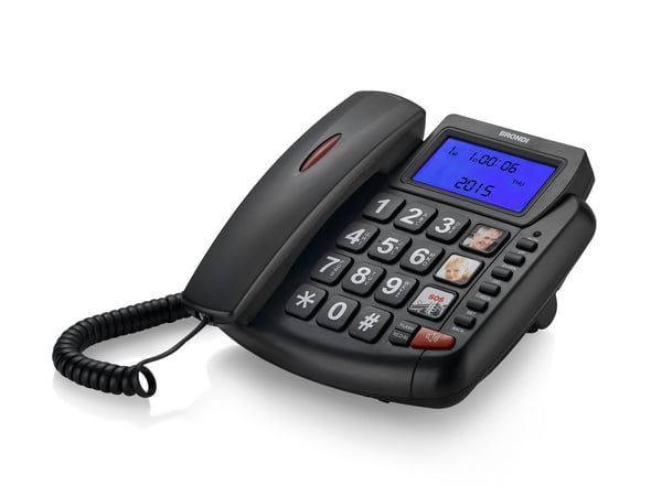 Brondi Bravo 90 Analog telefon Namn och uppringnings-ID Svart