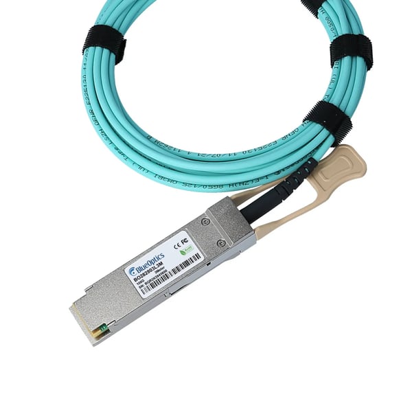 Miniatyrbillede 2 af 5: BlueOptics MFA1A00-C015-TG-BO InfiniBand og fiberoptisk kabel 15 m QSFP28 AOC Turkis