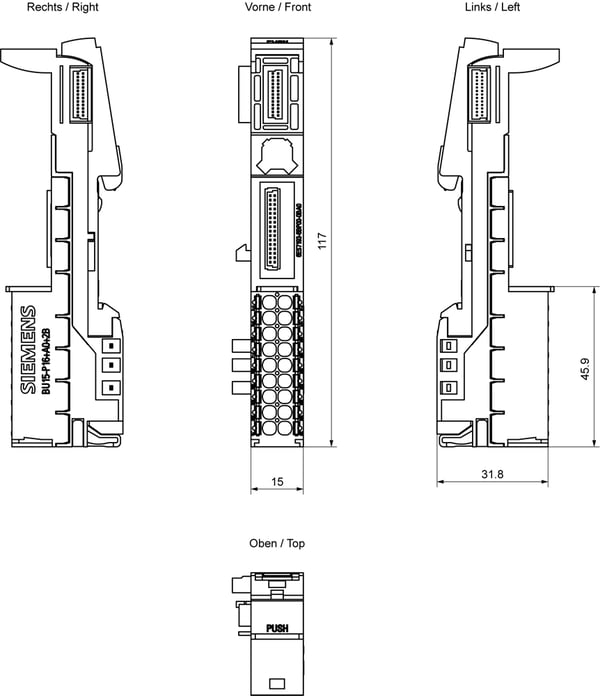 Pikkukuva 4 / 4: Siemens 6ES7193-6BP00-0BA0 sähköliitin