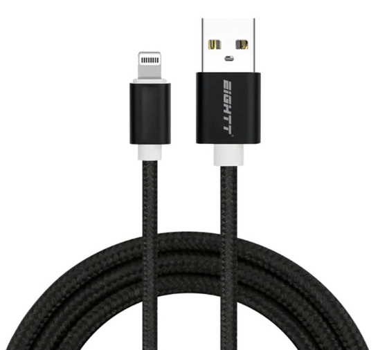 Eightt ECI-2B-2M Lightning kabel Sort