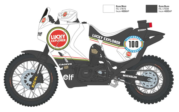 Italeri Cagiva Elephant 850 Motorcykelmodel Monteringssæt 1:9