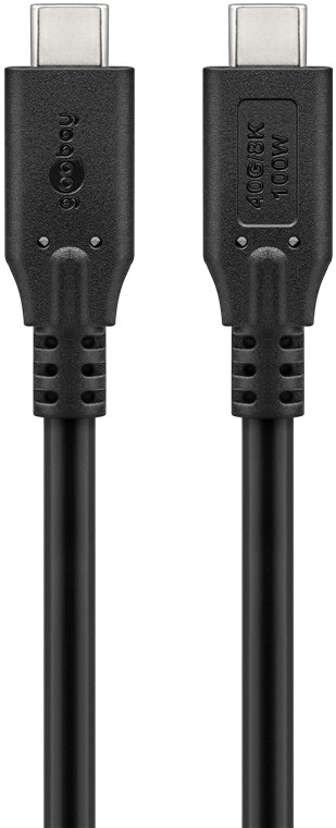Goobay 74192 USB-kabel USB4 Gen 2x2 1,5 m USB C 40 Gbit/sek. 100 W Sort