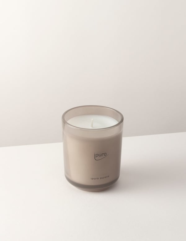 ipuro pureté vokslys Cylinder Jasmin, Liljekonval Beige, Hvid 1 stk