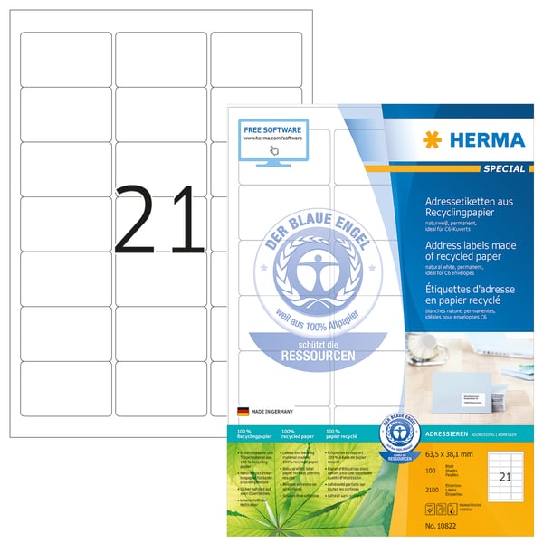 HERMA 10822 adressetiketter Vit
