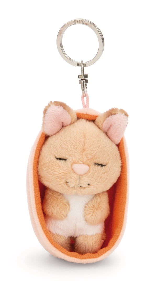 Pikkukuva 5 / 6: NICI - Sleutelhanger Sleeping Pets konijn 8cm mand perzik GROEN