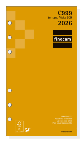 Miniatyrbillede 1 af 2: Finocam 201260026 tilbehør til personlig planlægger Organizer-genopfyldning 2026