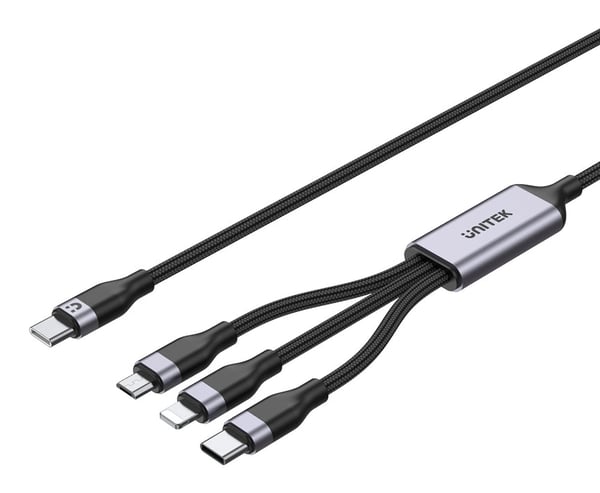 Miniatyrbillede 1 af 8: Unitek USB 3-i-1 opladerkabel sort C14101AGY01-1.5M