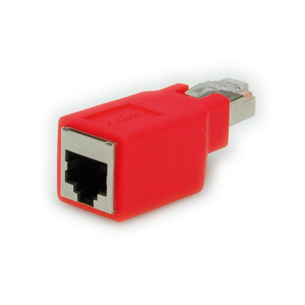 Miniatyrbillede 3 af 4: ROLINE RJ45 Crossover Adapter STP, shielded, Cat.5e Rød