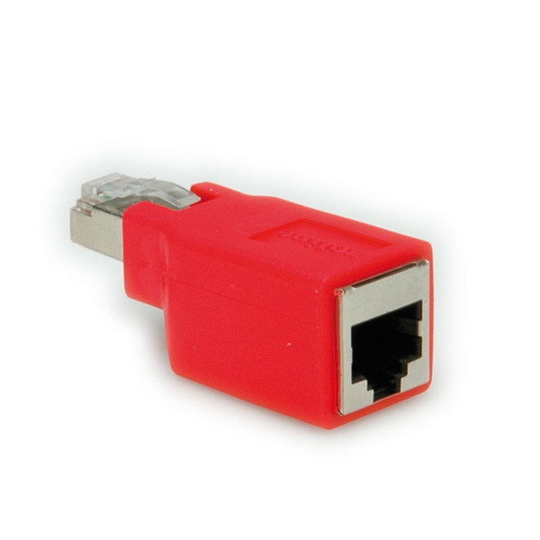 Miniatyrbillede 2 af 4: ROLINE RJ45 Crossover Adapter STP, shielded, Cat.5e Rød