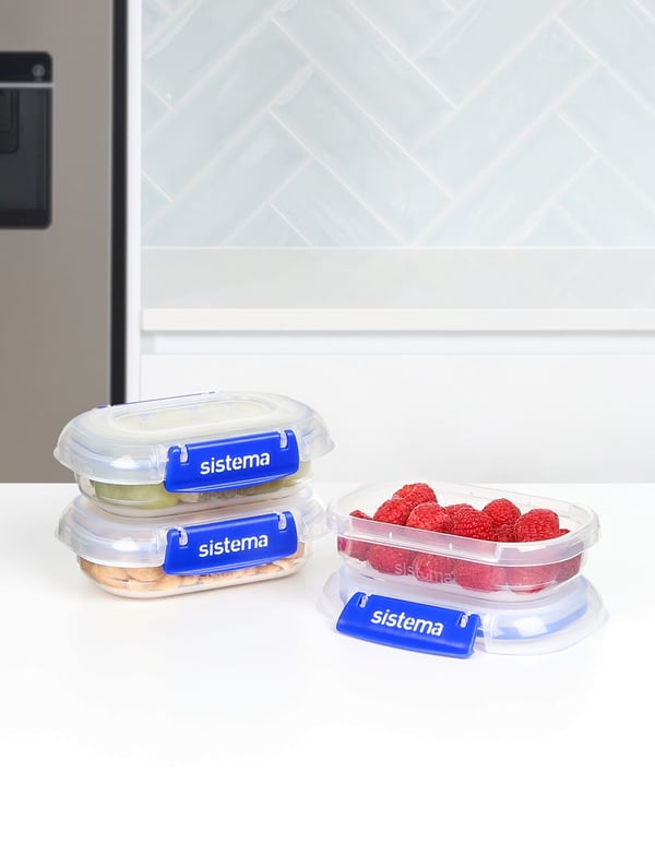Sistema 881523 matburkar Rektangulär Container 0,18 l Transparent 3 styck