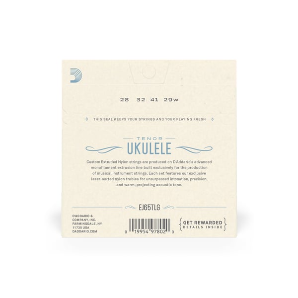 Miniatyrbillede 4 af 4: D'Addario EJ65TLG streng til musikinstrument 4 stk Nylon Ukulele