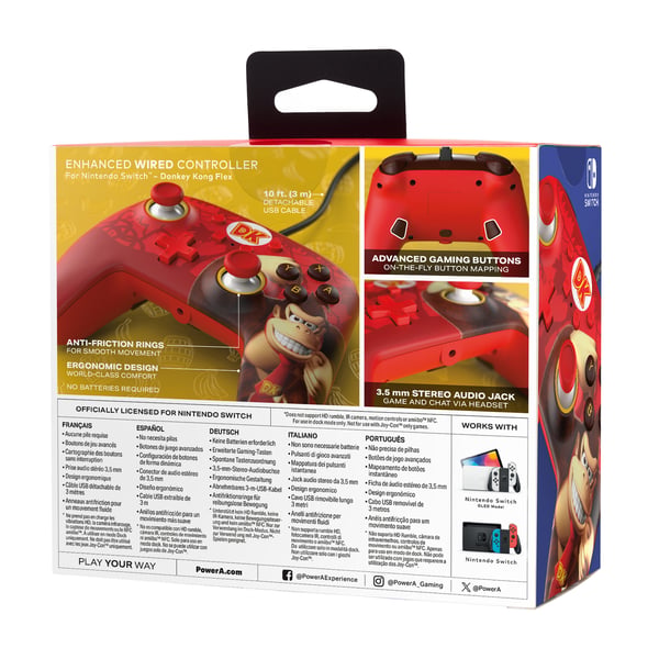 Pikkukuva 8 / 10: PowerA Enhanced Punainen USB Pad-ohjain Analoginen/Digitaalinen Nintendo Switch, Nintendo Switch OLED