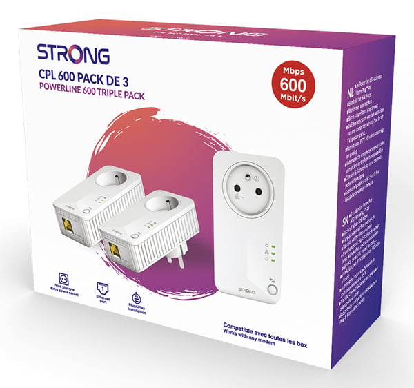 Strong Powerline 600 Triple 600 Mbit/s Ethernet LAN Valkoinen 3 kpl