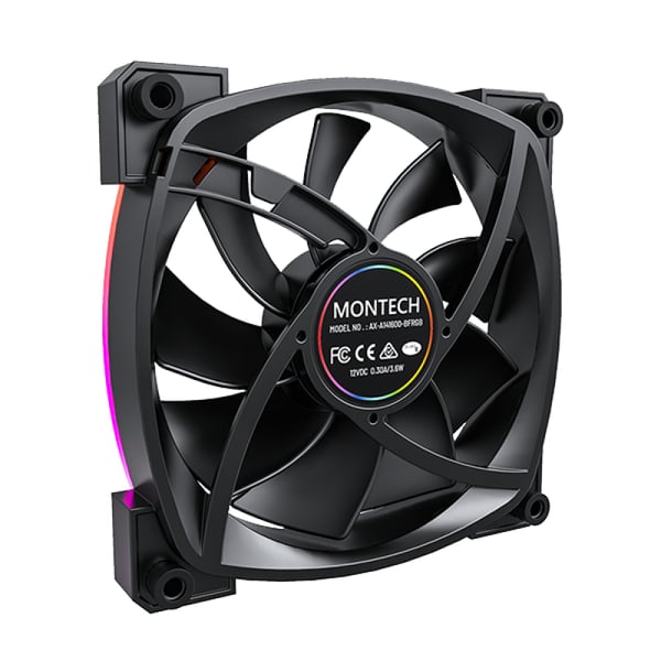 Montech AX140 PWM Tietokonekotelo Tuuletin 14 cm Musta 1 kpl