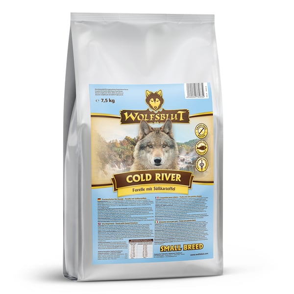 Wolfsblut Adult Small Breed Cold River 7,5 kg Aikuinen Lohi, Taimen